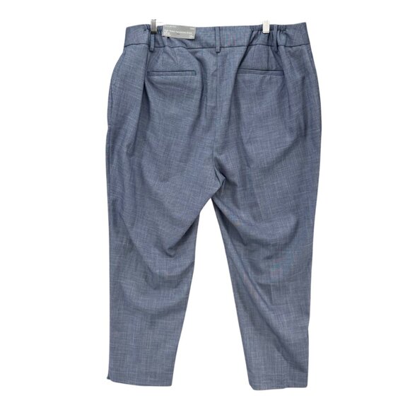 Talbots Hampshire Ankle Pants Womens Navy Sharkskin High Waist Straight Size 18W - Picture 2 of 12